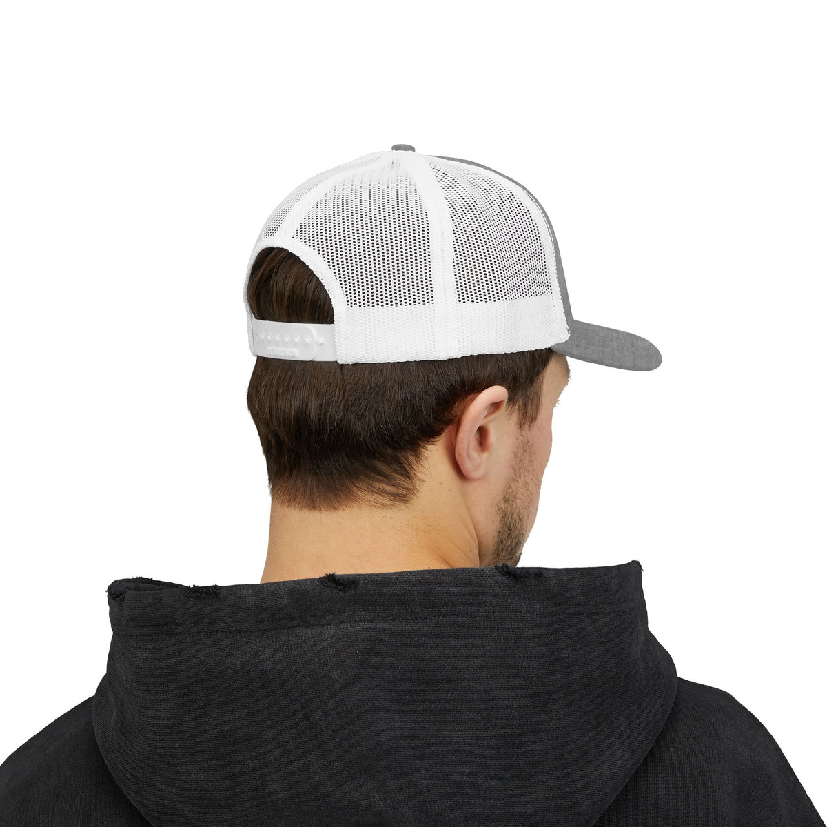 Mom Ruoy Snapback Trucker Cap — Rustic Mom Hat with Curved Text