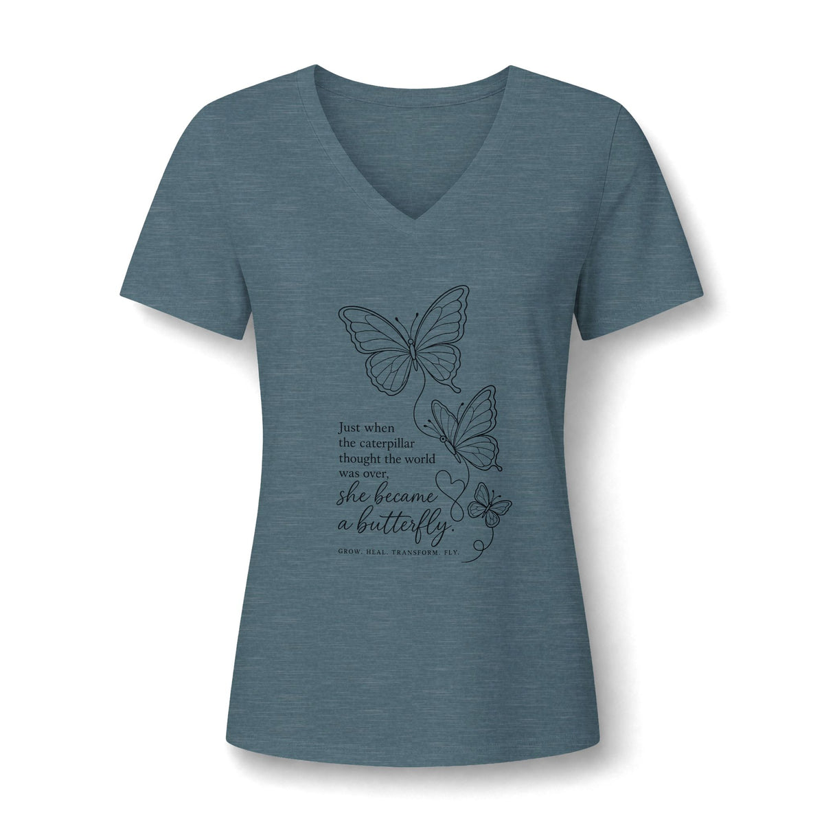 Women's Relaxed Heather CVC V-Neck Tee