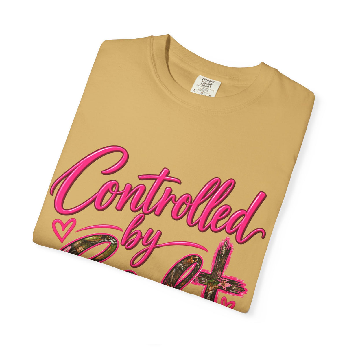 Controlled by God T-Shirt — Faith Graphic Tee with Pink Script