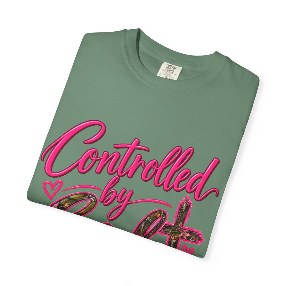 Controlled by God T-Shirt — Faith Graphic Tee with Pink Script