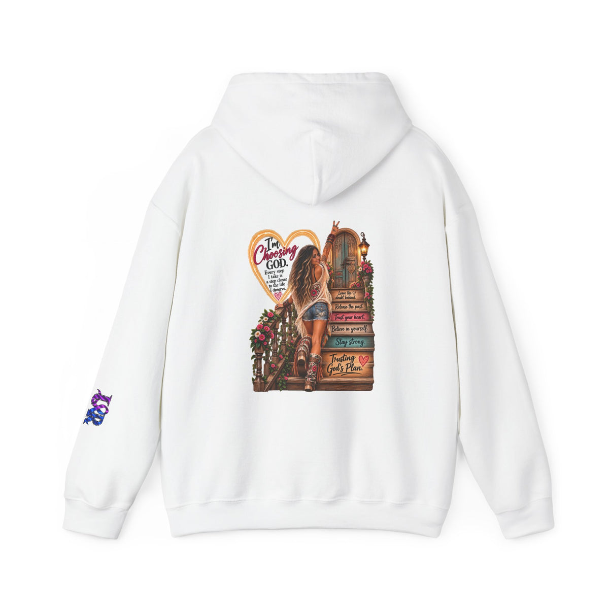 Christian Faith Hoodie — Proverbs 16:9 Inspirational Pullover with Vintage Signback Graphic