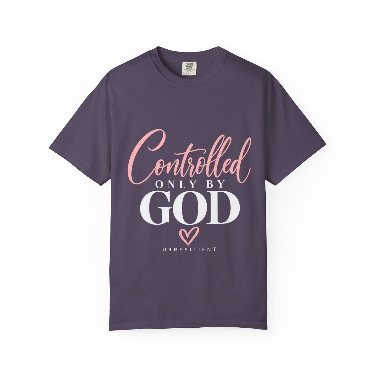 Controlled Mind T-Shirt — Feminine Script Graphic Tee with Pink Heart