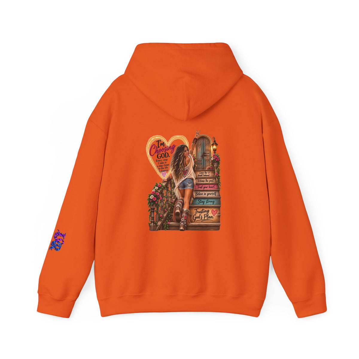 Christian Faith Hoodie — Proverbs 16:9 Inspirational Pullover with Vintage Signback Graphic