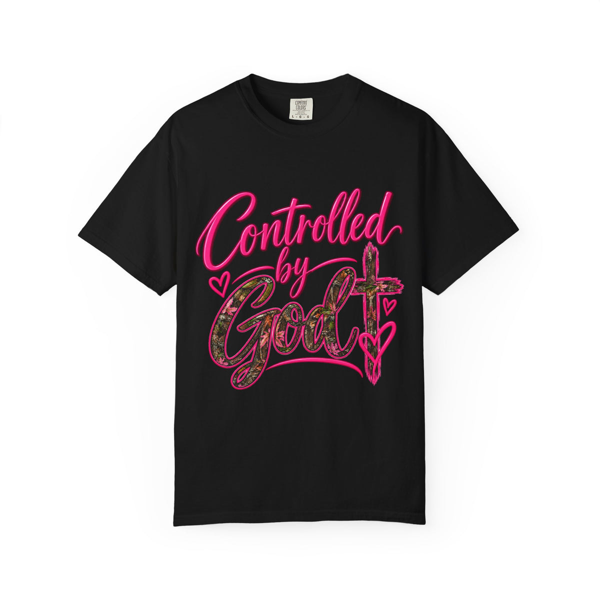 Controlled by God T-Shirt — Faith Graphic Tee with Pink Script