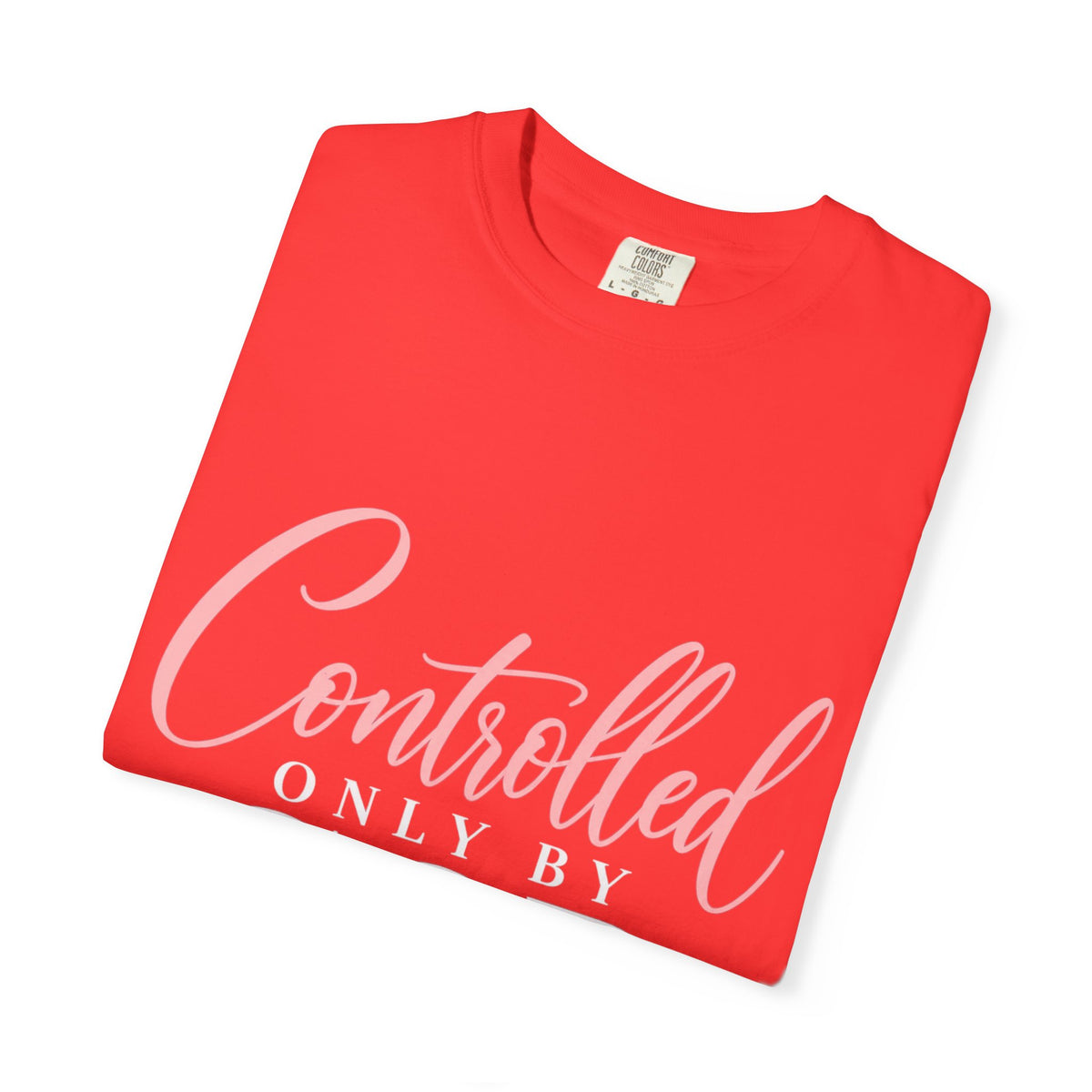 Controlled Mind T-Shirt — Feminine Script Graphic Tee with Pink Heart