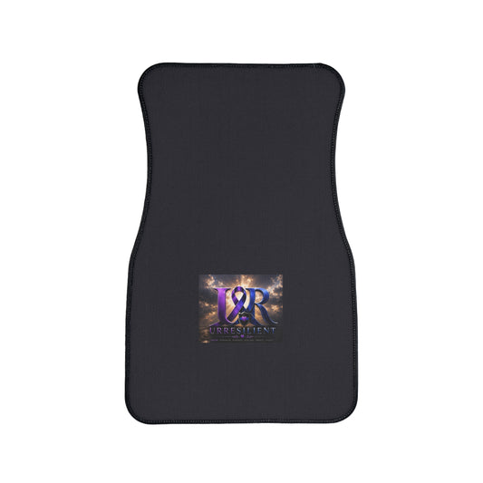 Custom Logo Car Floor Mat — Black Single-Piece Automotive Mat with Center Emblem