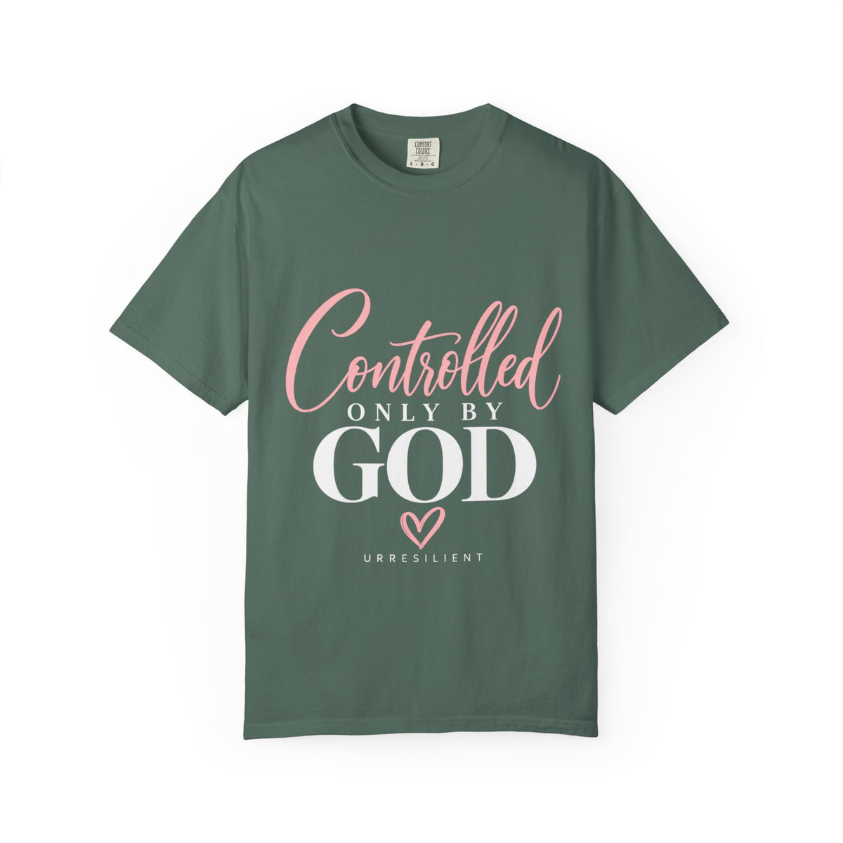 Controlled Mind T-Shirt — Feminine Script Graphic Tee with Pink Heart