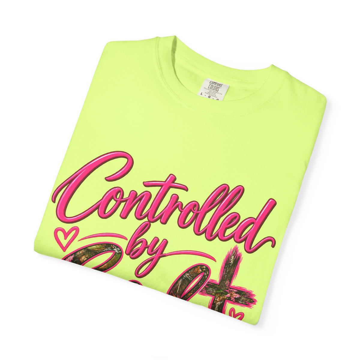 Controlled by God T-Shirt — Faith Graphic Tee with Pink Script