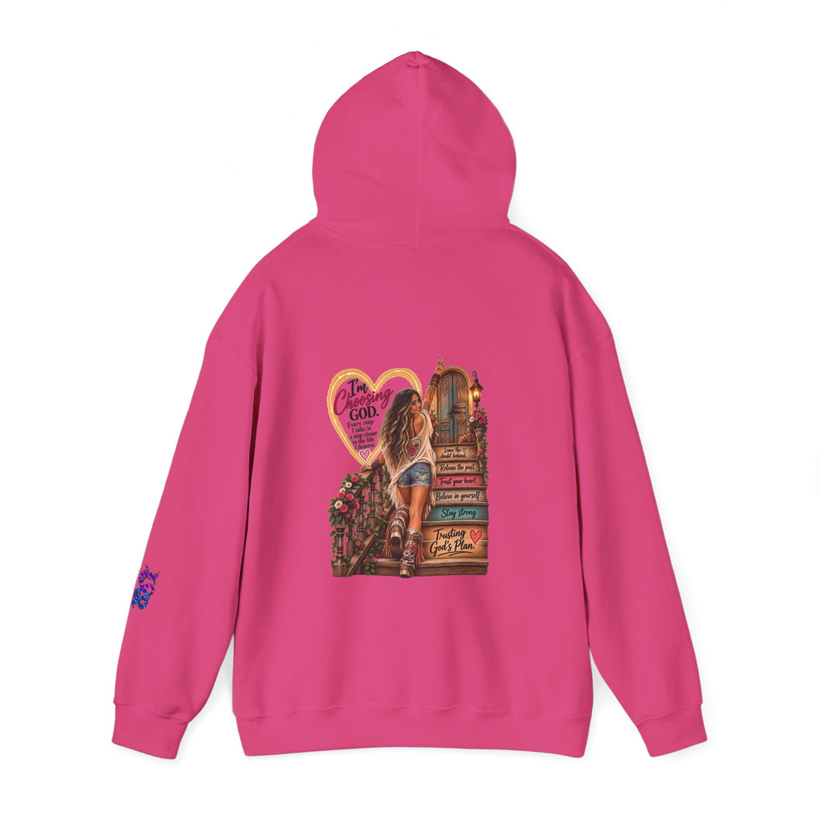 Christian Faith Hoodie — Proverbs 16:9 Inspirational Pullover with Vintage Signback Graphic