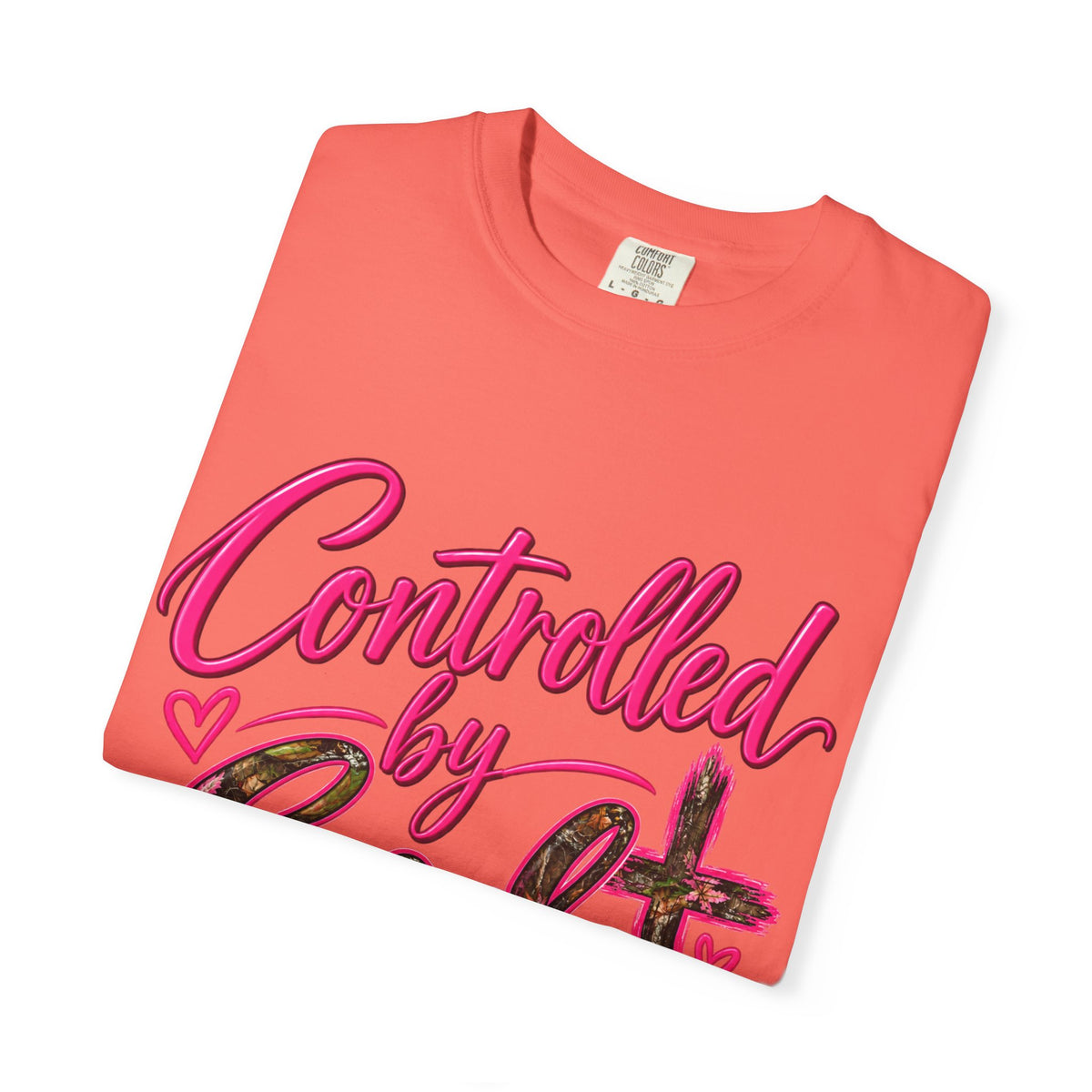 Controlled by God T-Shirt — Faith Graphic Tee with Pink Script