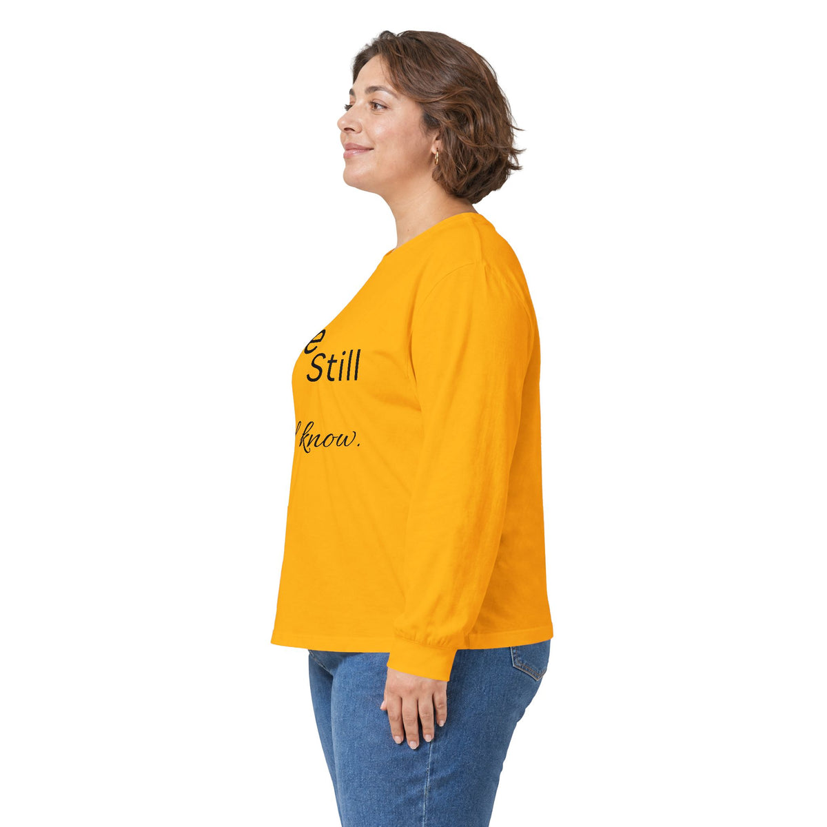 Be Still Long Sleeve Tee — Minimalist Inspirational Shirt