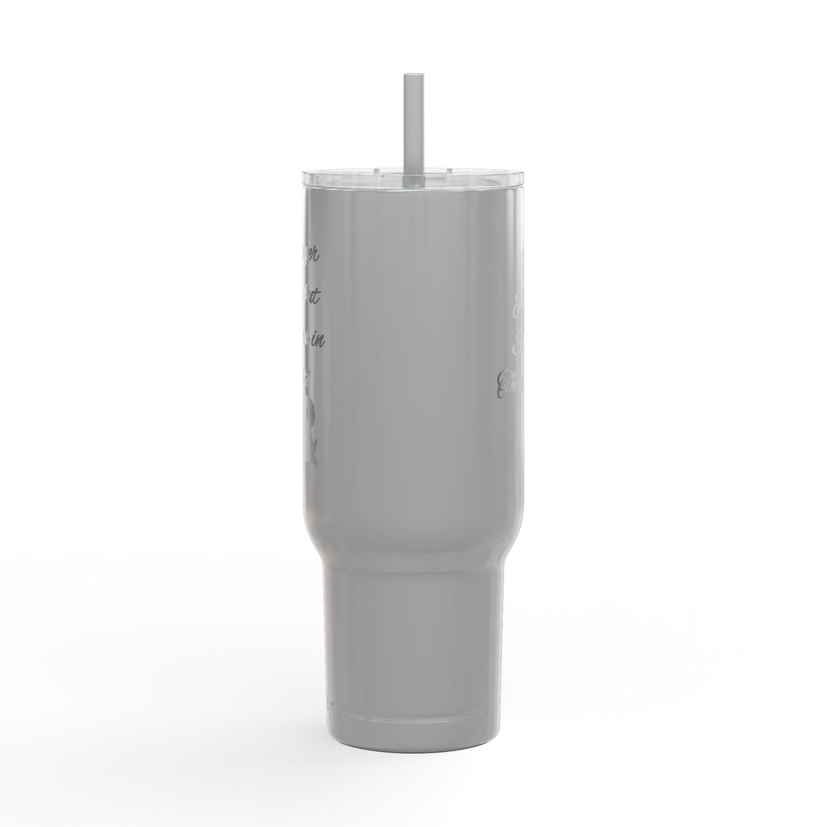 40oz Engraved Tumbler with Lid — "It’s Bigger on a Team but Victorious in Christ" Christian Travel Mug