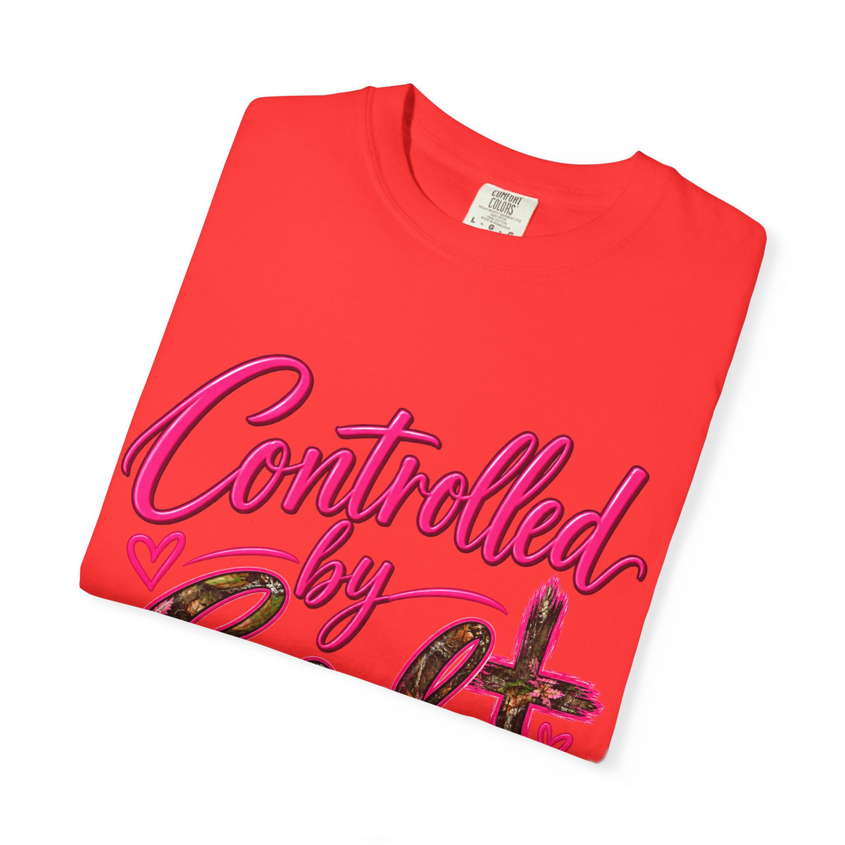 Controlled by God T-Shirt — Faith Graphic Tee with Pink Script