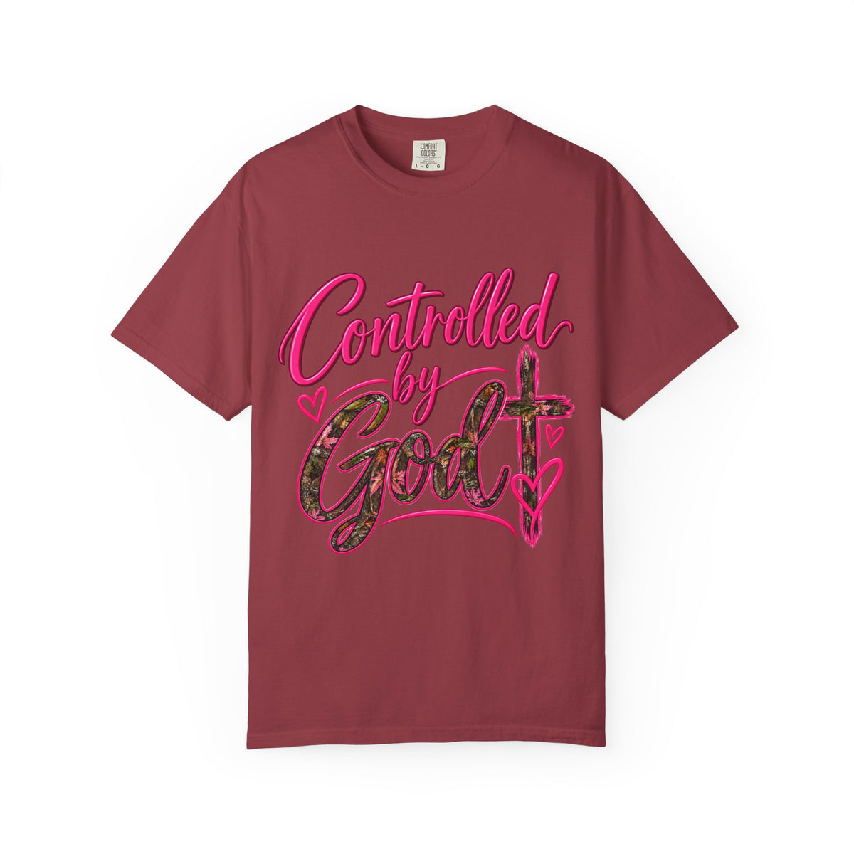 Controlled by God T-Shirt — Faith Graphic Tee with Pink Script