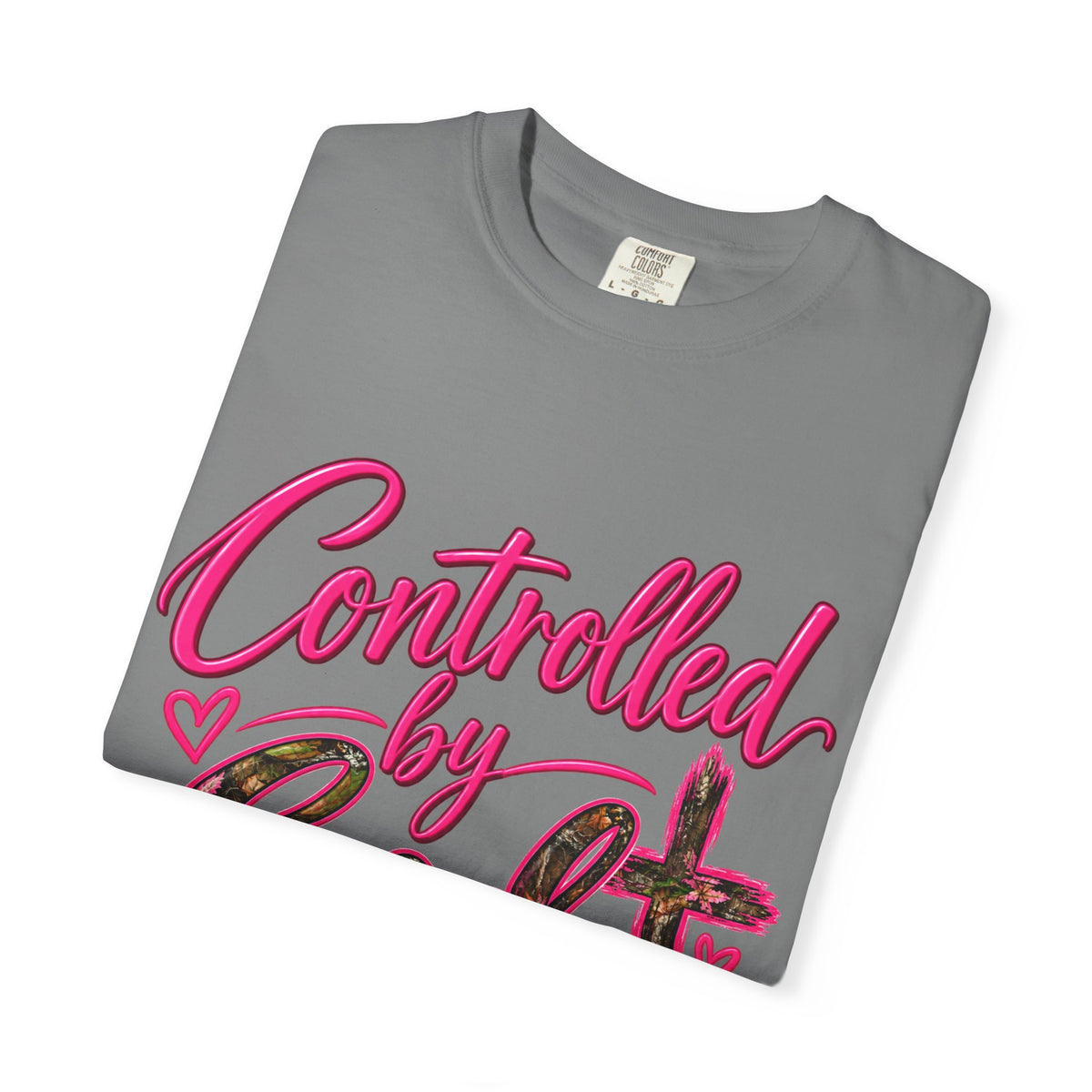 Controlled by God T-Shirt — Faith Graphic Tee with Pink Script