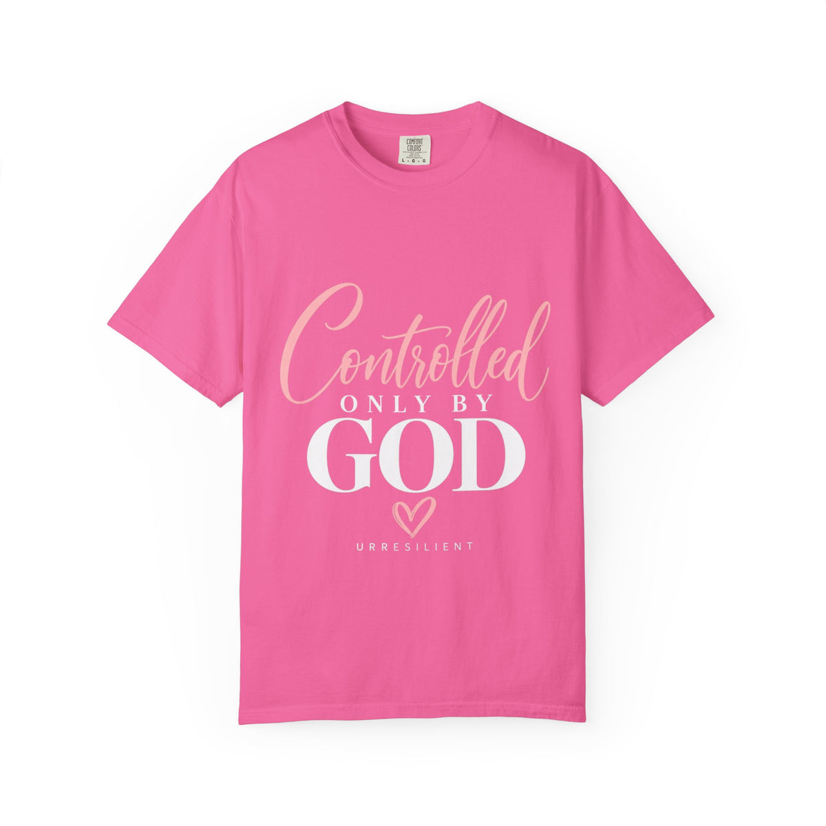 Controlled Mind T-Shirt — Feminine Script Graphic Tee with Pink Heart