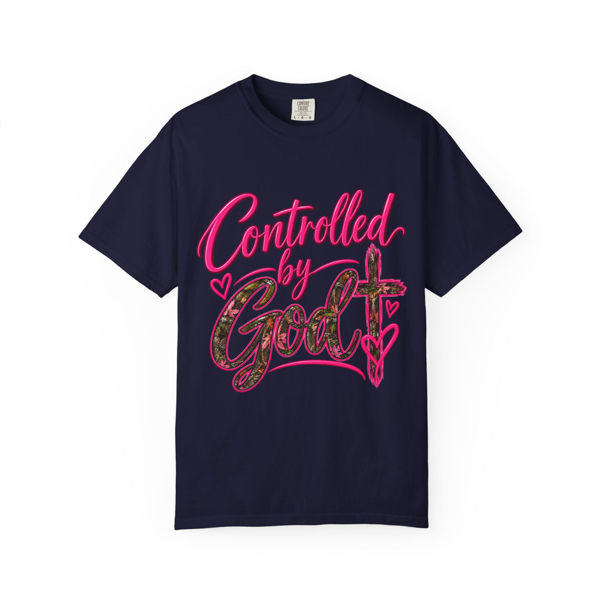 Controlled by God T-Shirt — Faith Graphic Tee with Pink Script