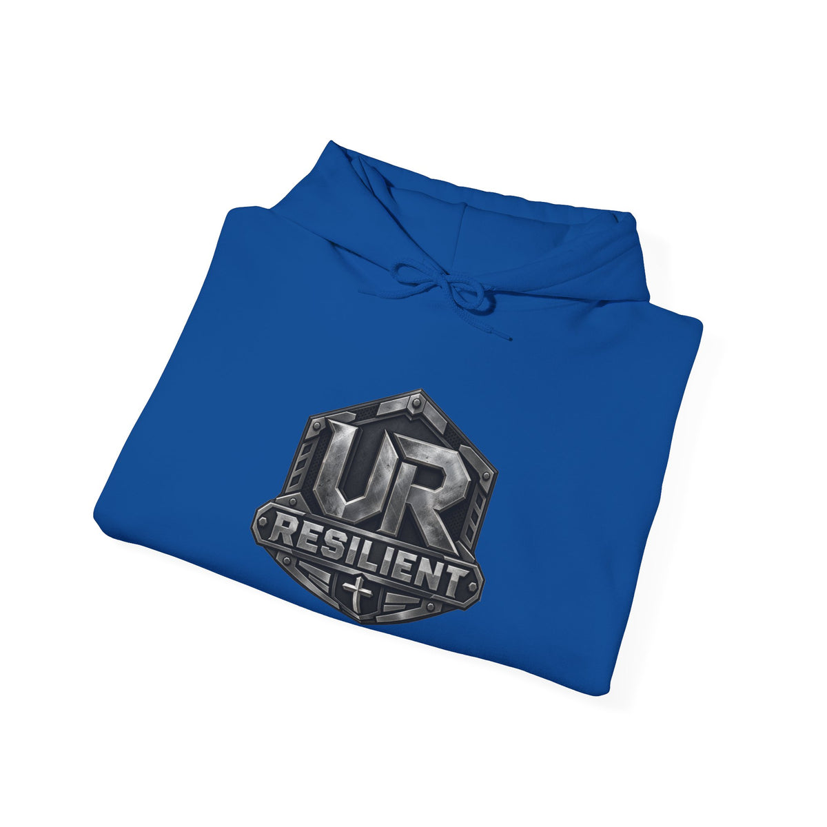 Resilient Shield Hoodie — Vintage Emblem Christian Faith Pullover