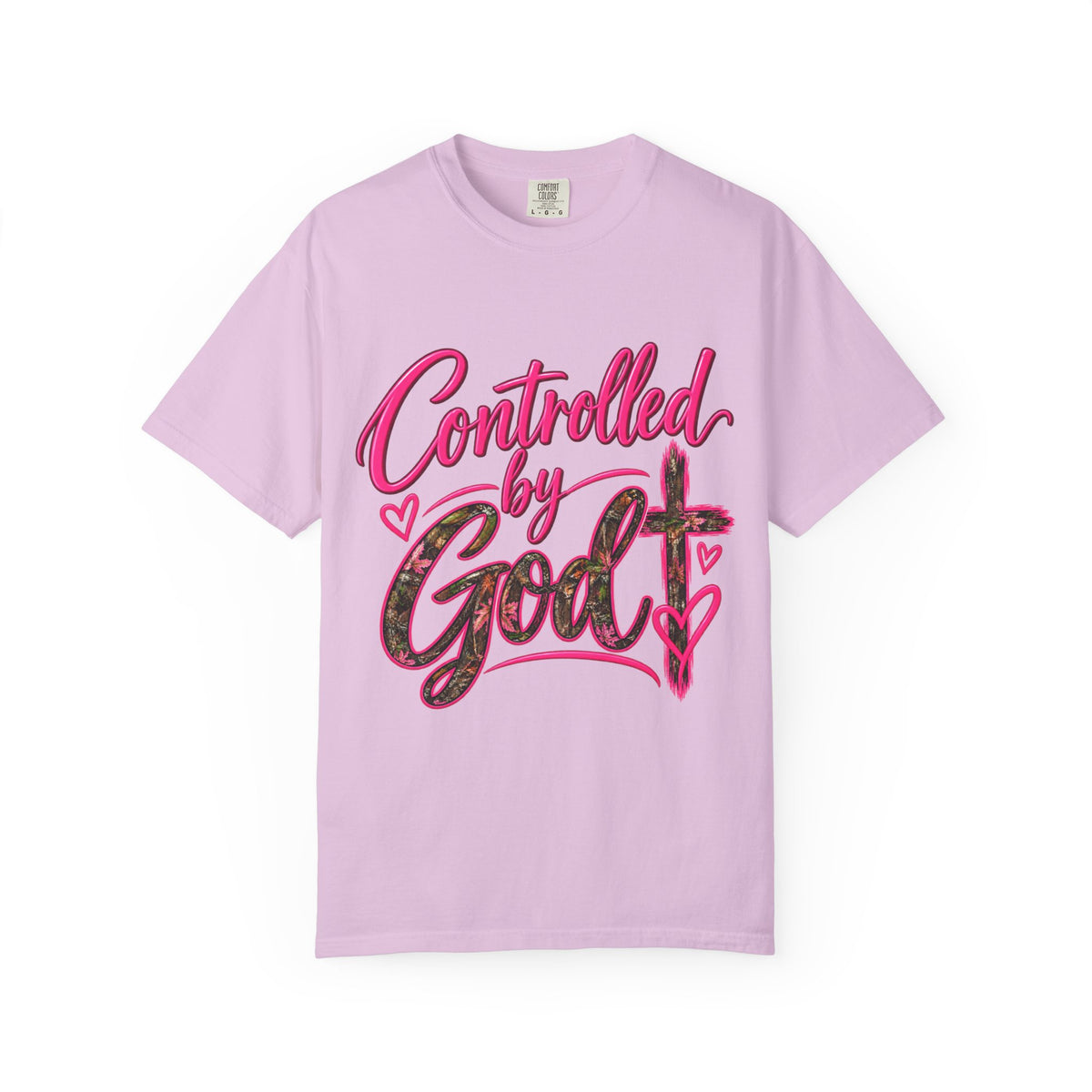 Controlled by God T-Shirt — Faith Graphic Tee with Pink Script