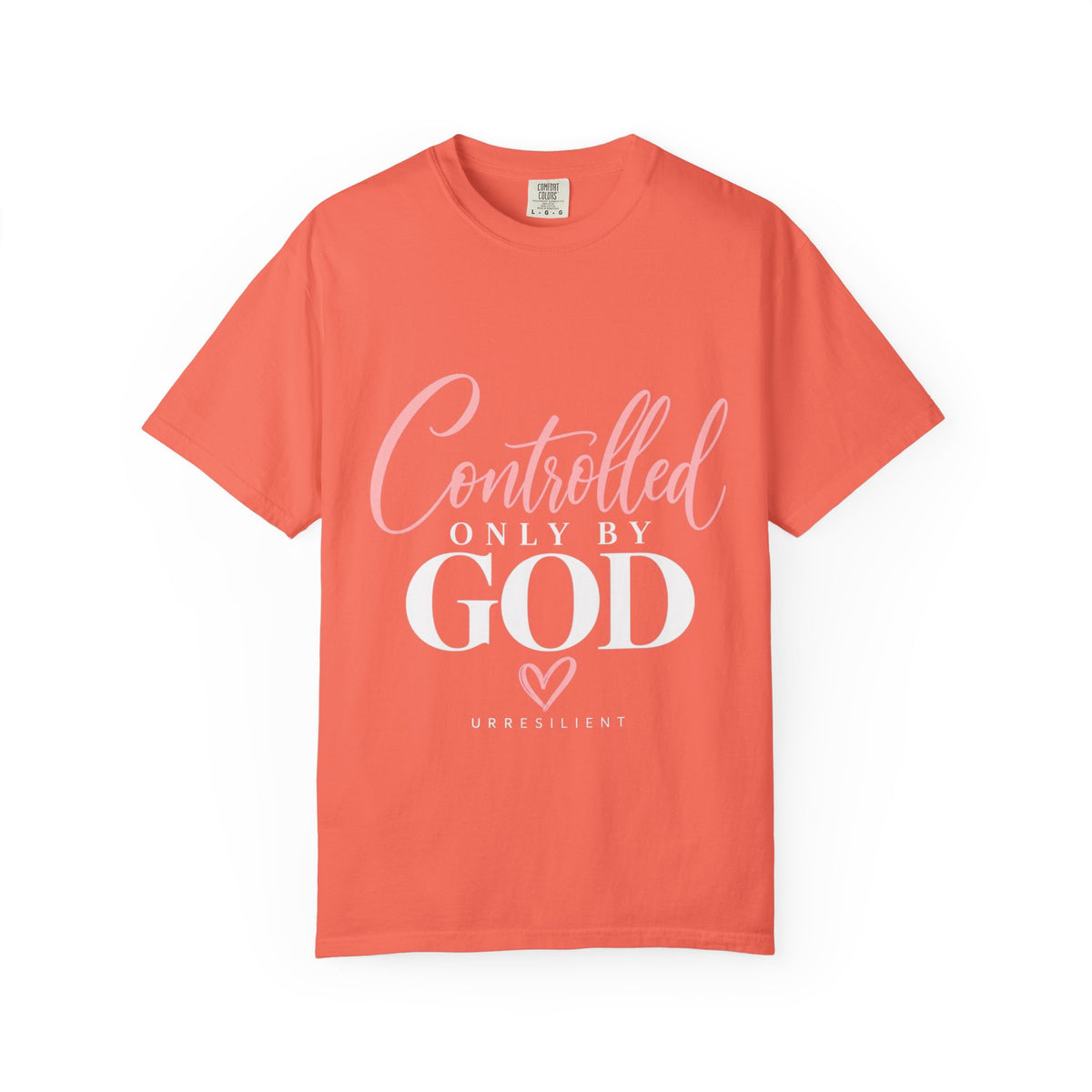 Controlled Mind T-Shirt — Feminine Script Graphic Tee with Pink Heart