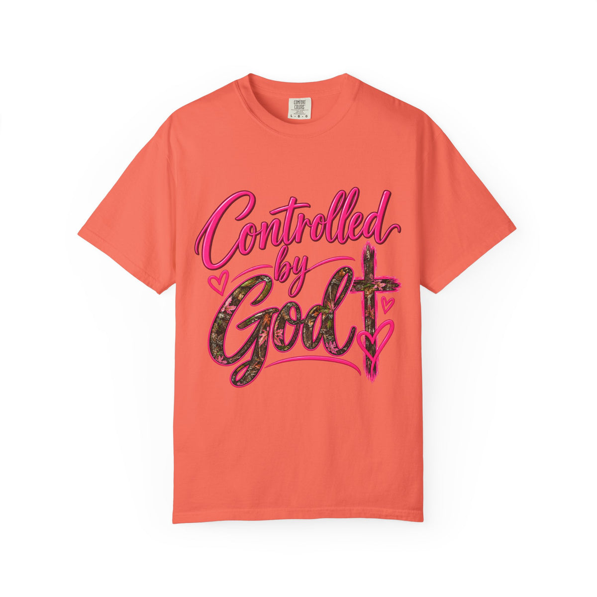 Controlled by God T-Shirt — Faith Graphic Tee with Pink Script