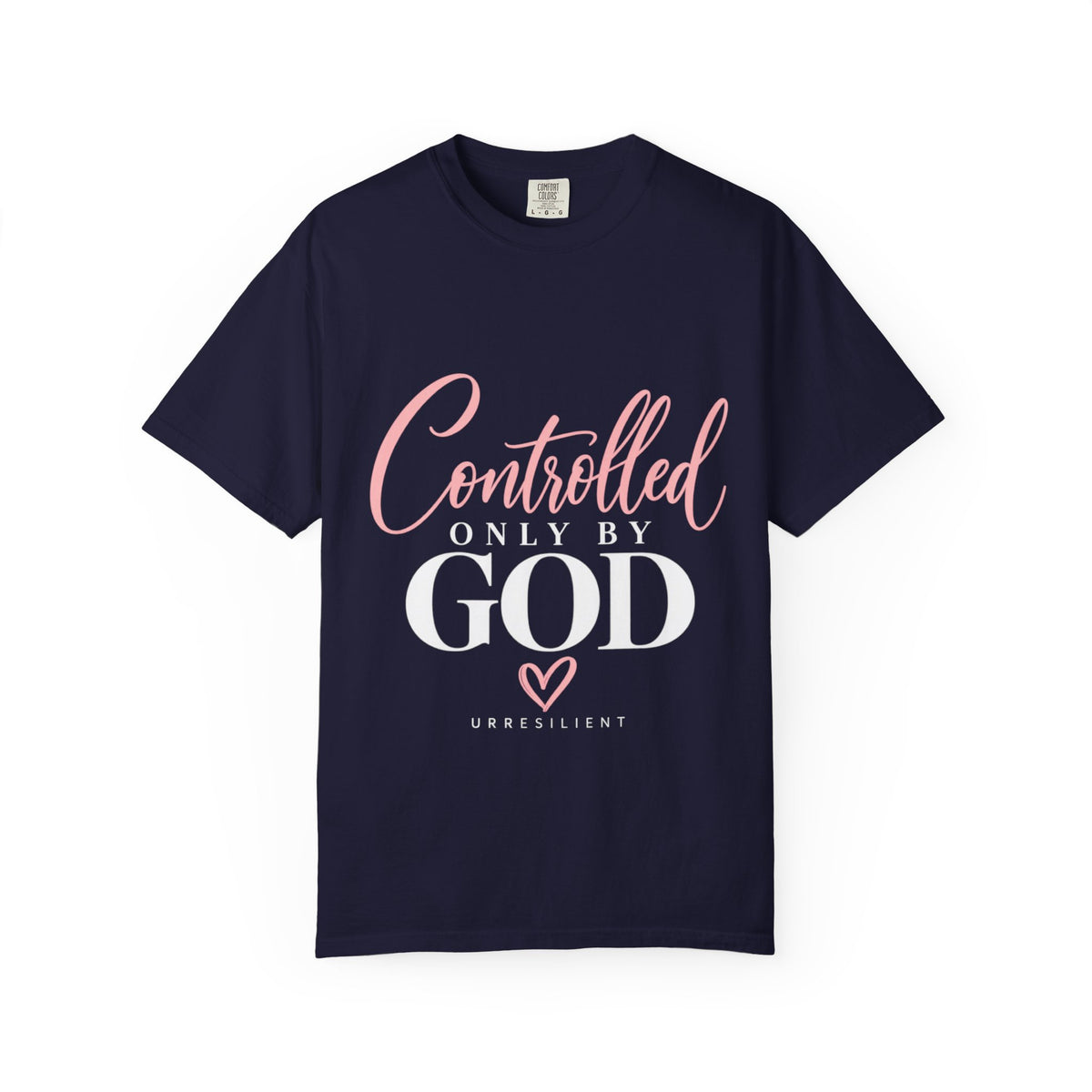 Controlled Mind T-Shirt — Feminine Script Graphic Tee with Pink Heart