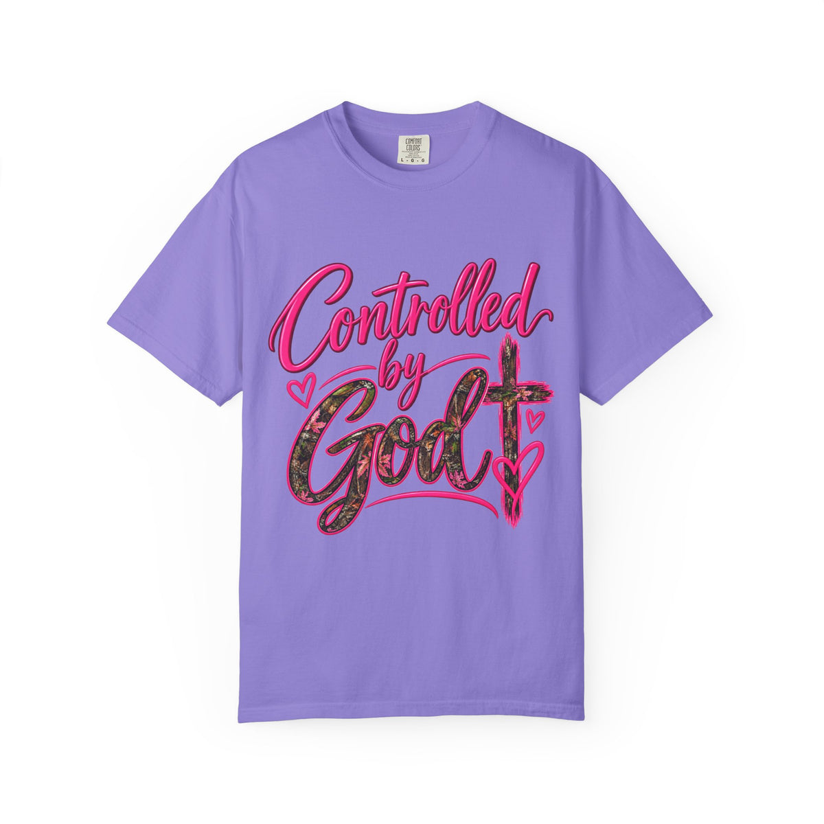 Controlled by God T-Shirt — Faith Graphic Tee with Pink Script
