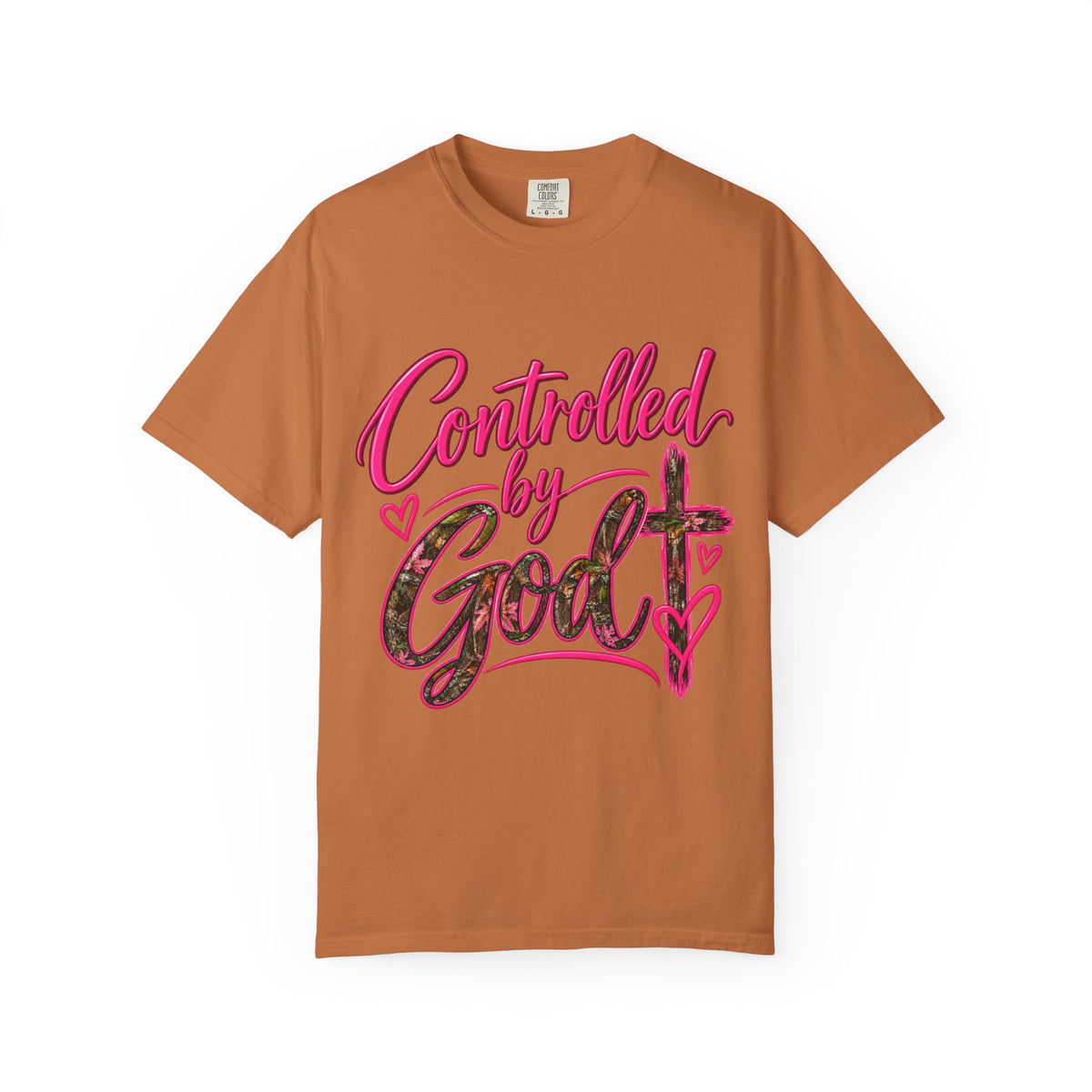 Controlled by God T-Shirt — Faith Graphic Tee with Pink Script