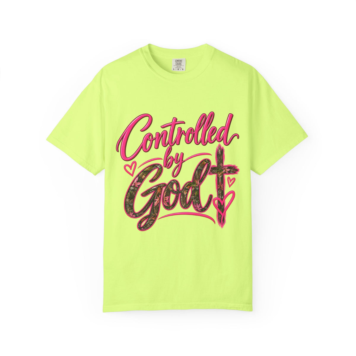 Controlled by God T-Shirt — Faith Graphic Tee with Pink Script