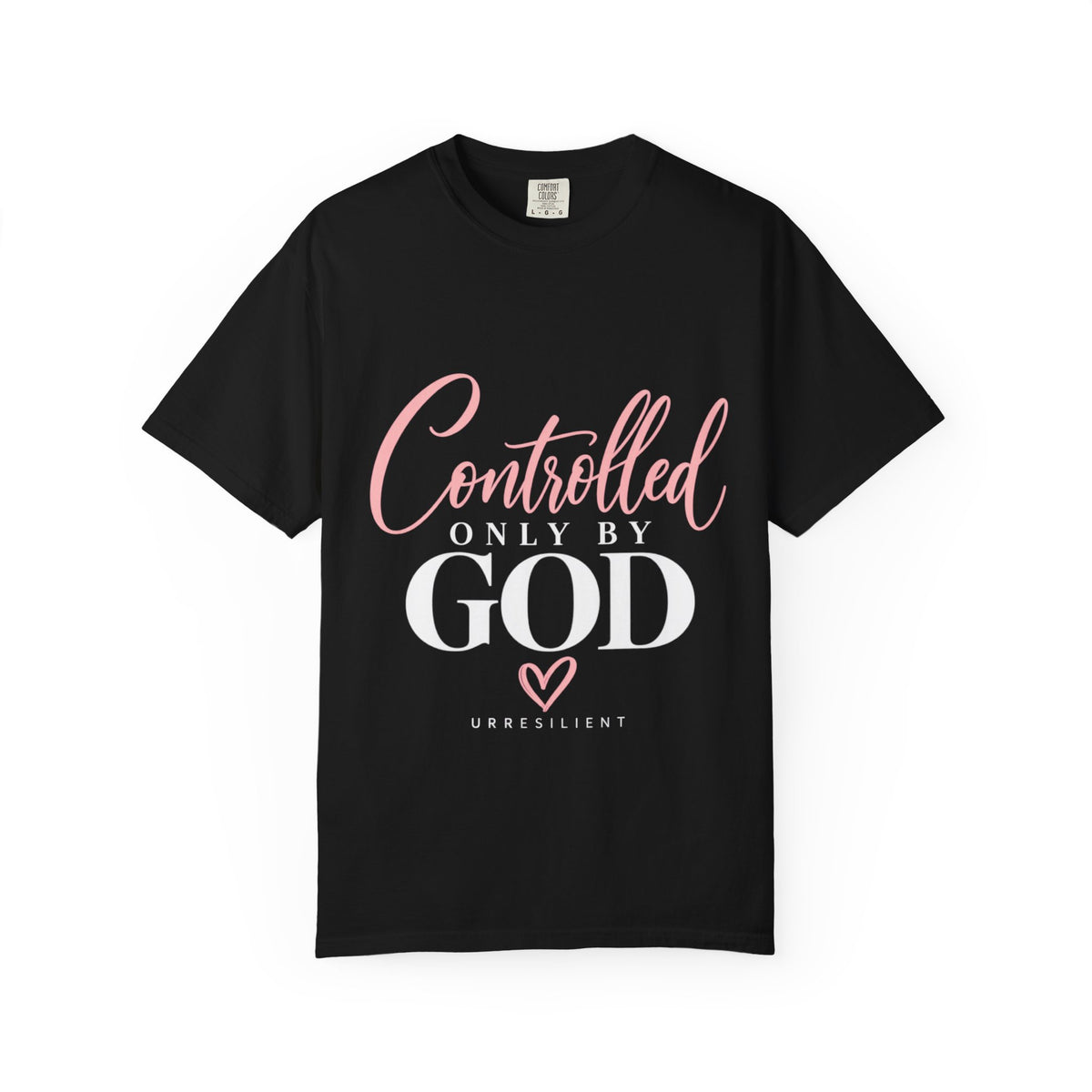 Controlled Mind T-Shirt — Feminine Script Graphic Tee with Pink Heart