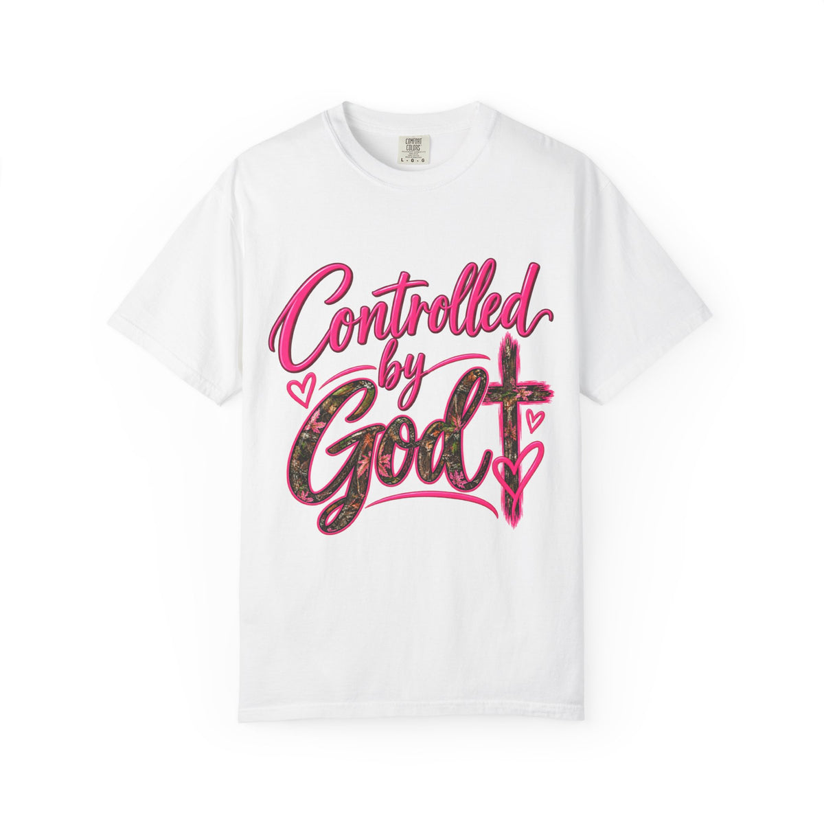Controlled by God T-Shirt — Faith Graphic Tee with Pink Script