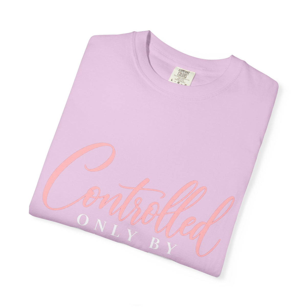 Controlled Mind T-Shirt — Feminine Script Graphic Tee with Pink Heart