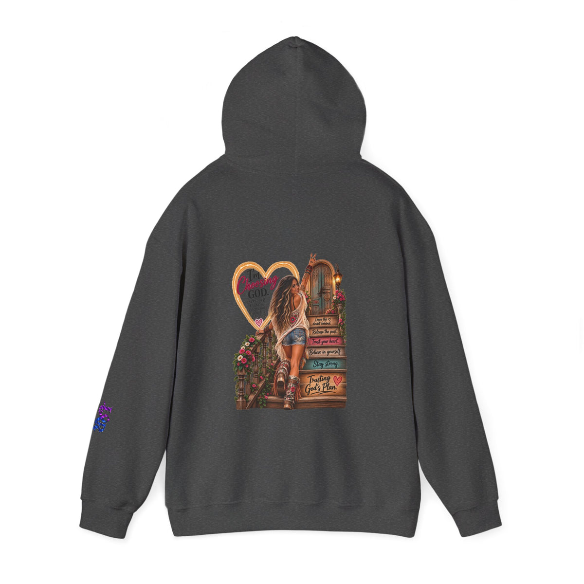 Christian Faith Hoodie — Proverbs 16:9 Inspirational Pullover with Vintage Signback Graphic