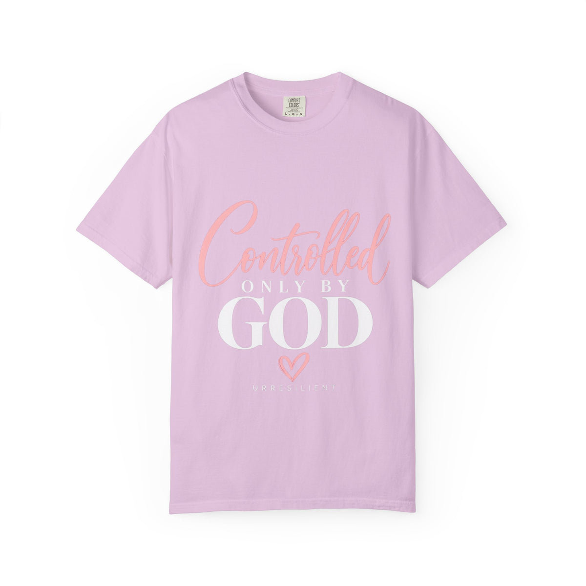 Controlled Mind T-Shirt — Feminine Script Graphic Tee with Pink Heart