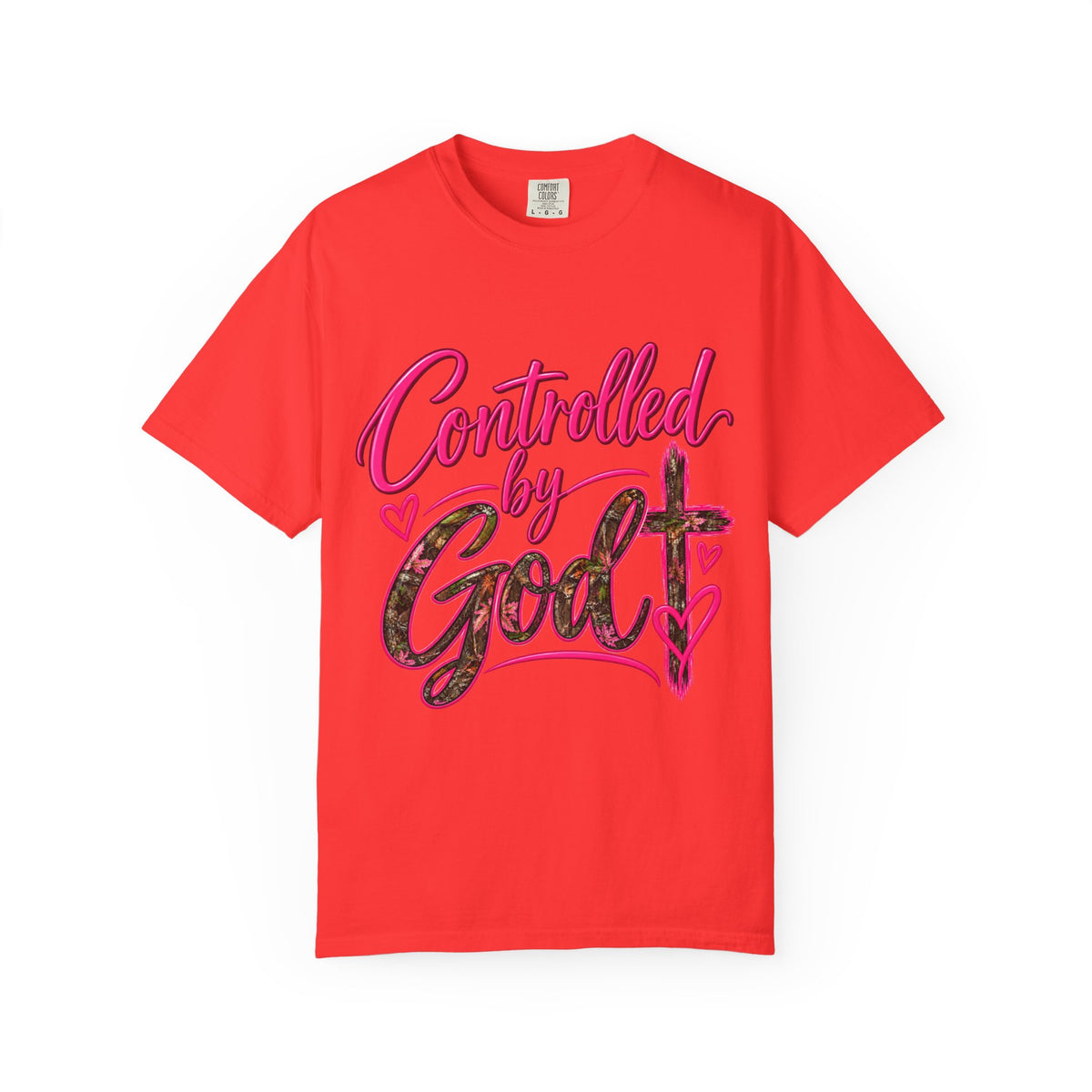 Controlled by God T-Shirt — Faith Graphic Tee with Pink Script
