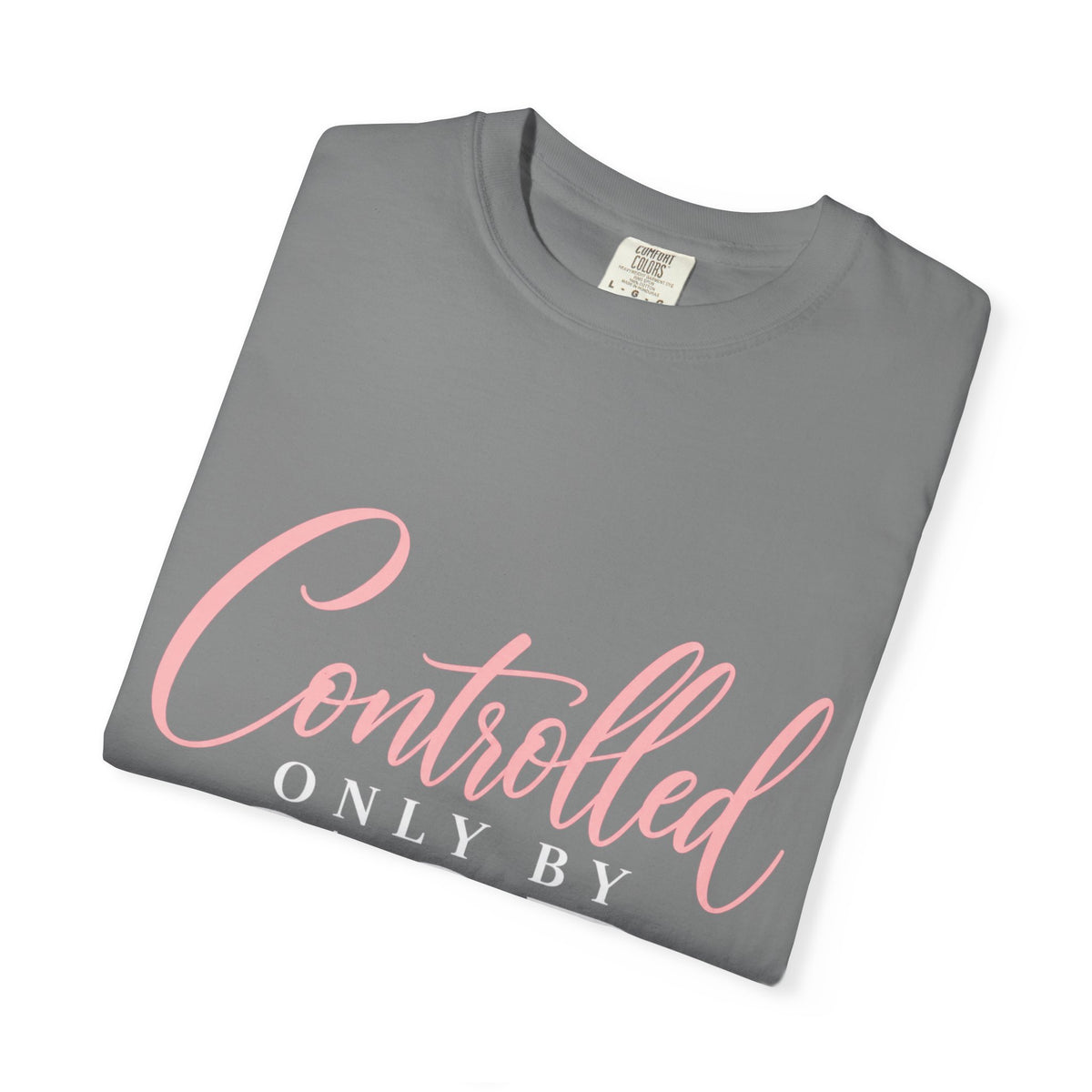 Controlled Mind T-Shirt — Feminine Script Graphic Tee with Pink Heart