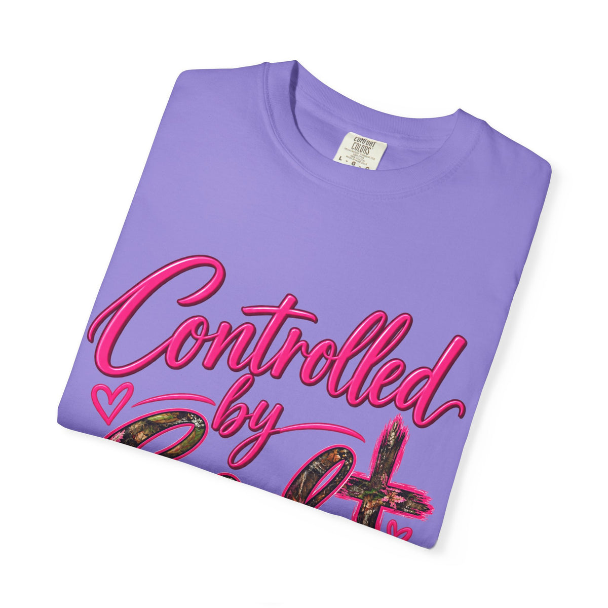 Controlled by God T-Shirt — Faith Graphic Tee with Pink Script