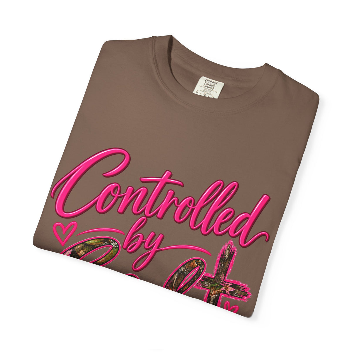 Controlled by God T-Shirt — Faith Graphic Tee with Pink Script