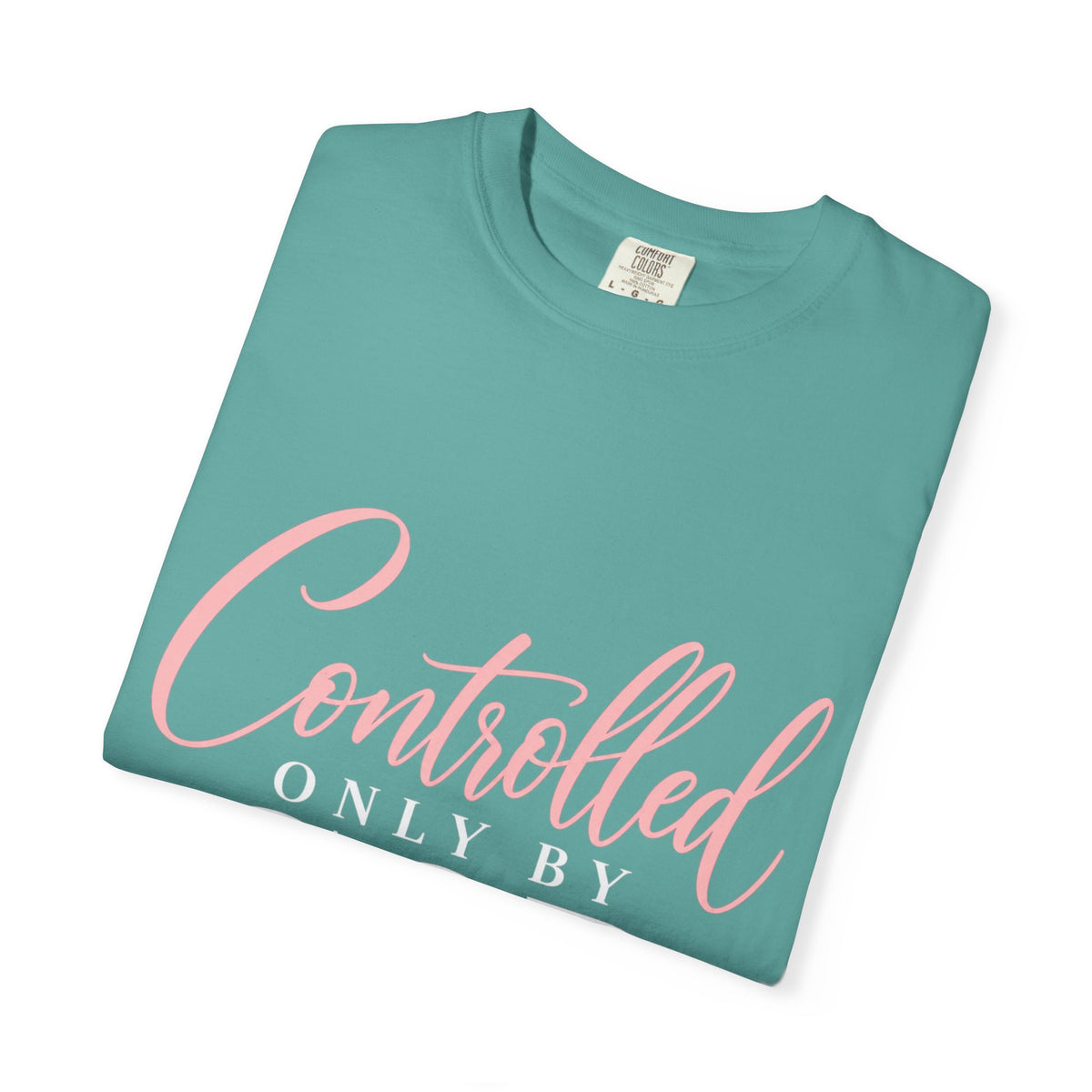 Controlled Mind T-Shirt — Feminine Script Graphic Tee with Pink Heart