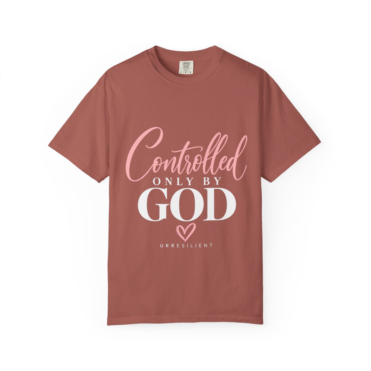 Controlled Mind T-Shirt — Feminine Script Graphic Tee with Pink Heart
