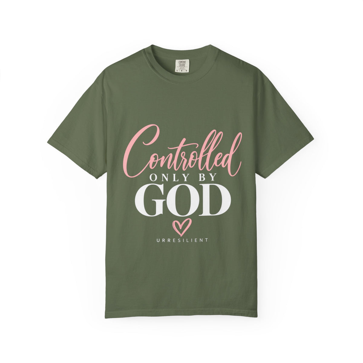 Controlled Mind T-Shirt — Feminine Script Graphic Tee with Pink Heart