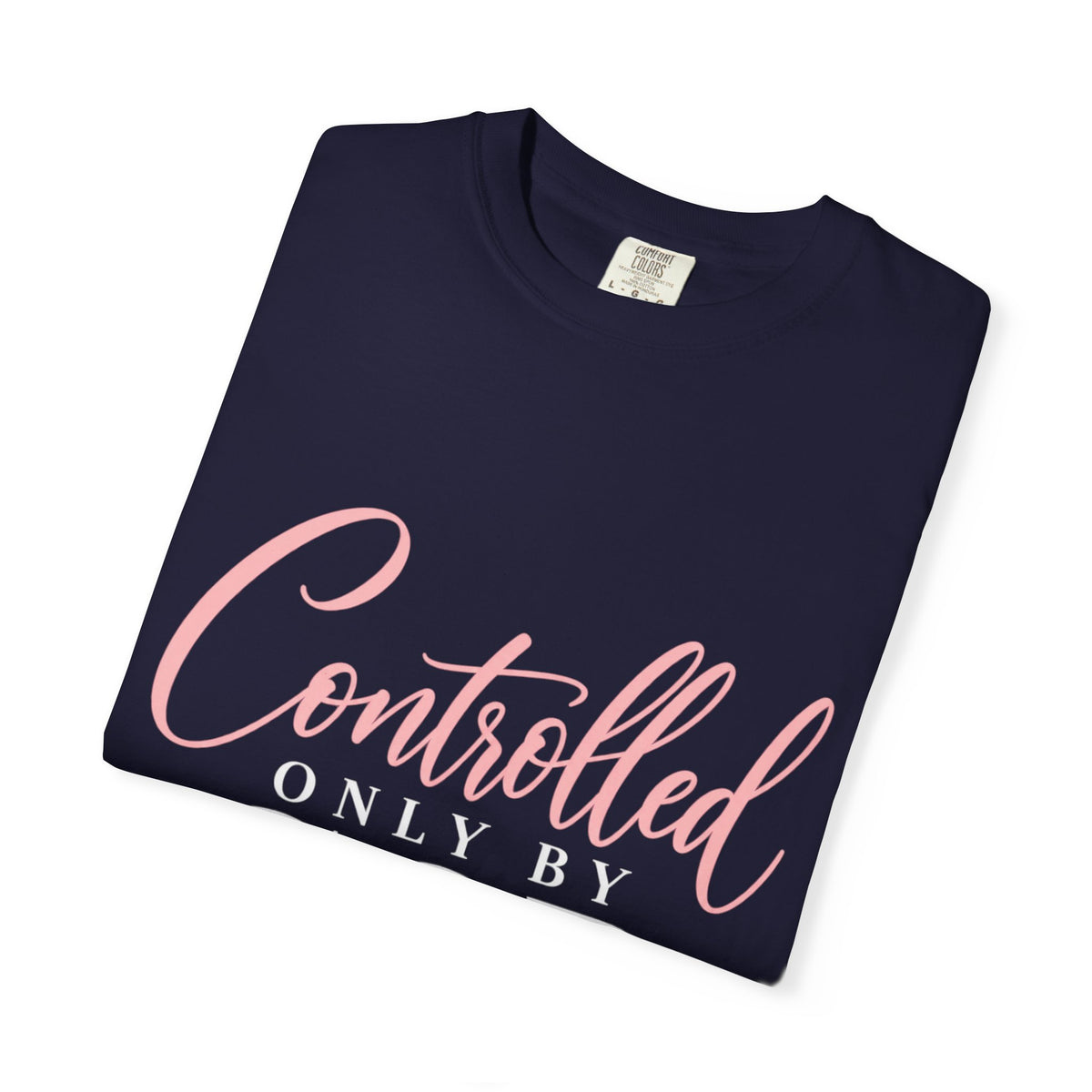 Controlled Mind T-Shirt — Feminine Script Graphic Tee with Pink Heart