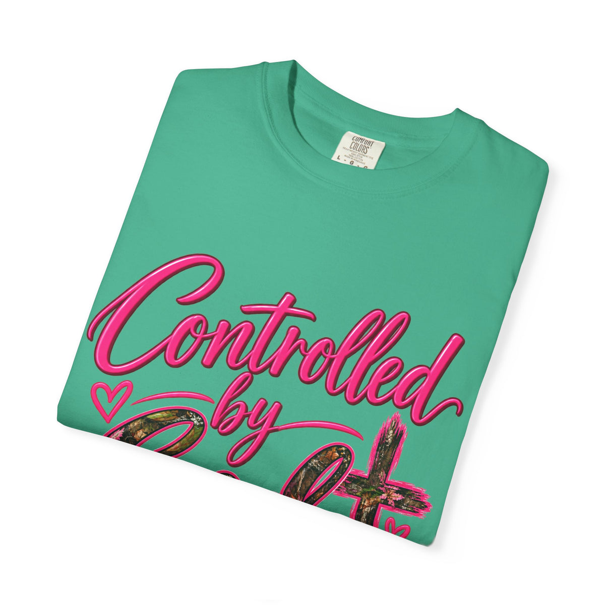 Controlled by God T-Shirt — Faith Graphic Tee with Pink Script