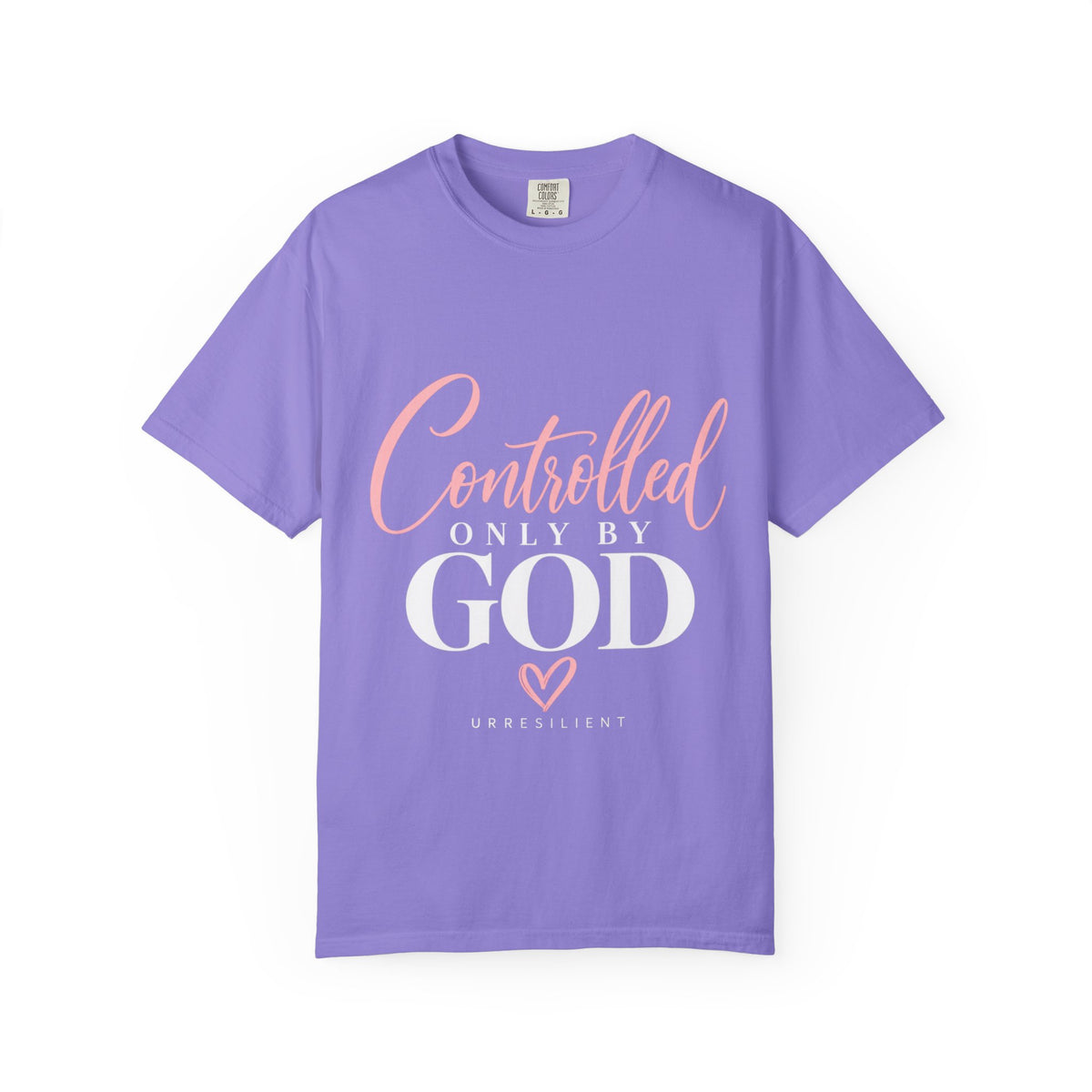 Controlled Mind T-Shirt — Feminine Script Graphic Tee with Pink Heart