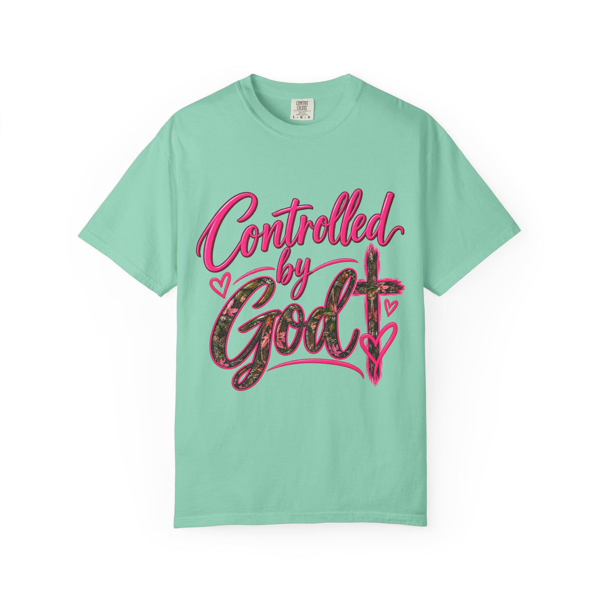Controlled by God T-Shirt — Faith Graphic Tee with Pink Script