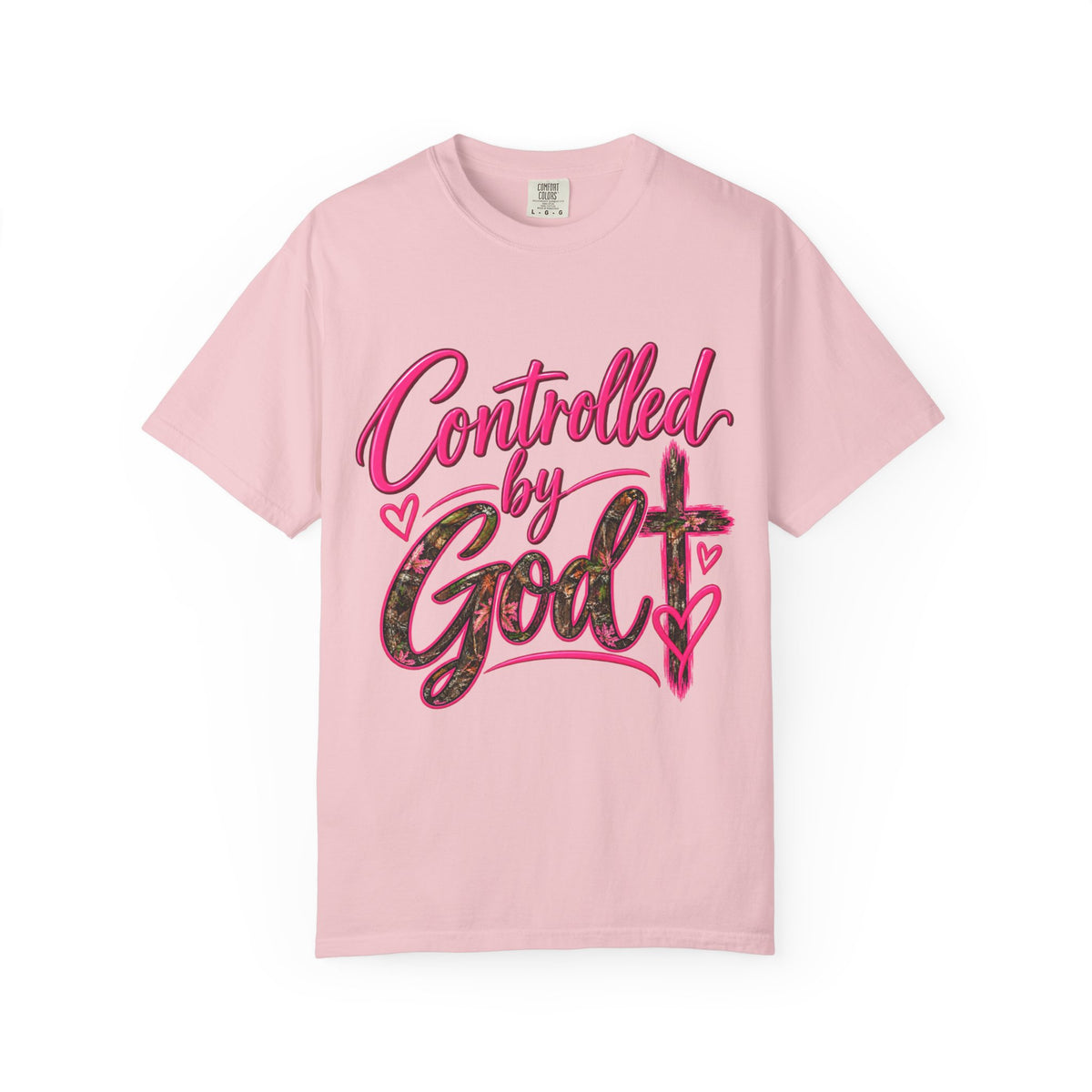 Controlled by God T-Shirt — Faith Graphic Tee with Pink Script