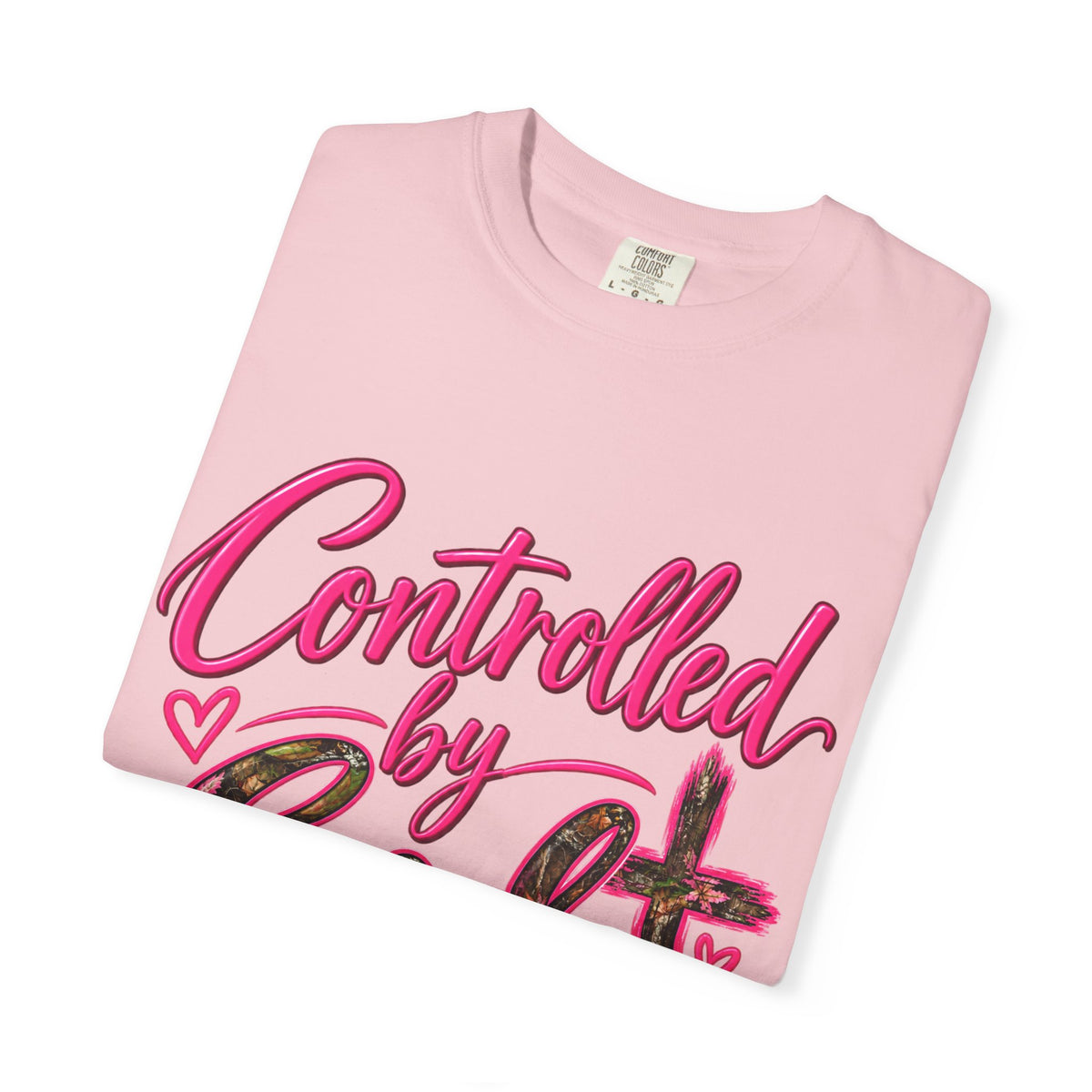 Controlled by God T-Shirt — Faith Graphic Tee with Pink Script
