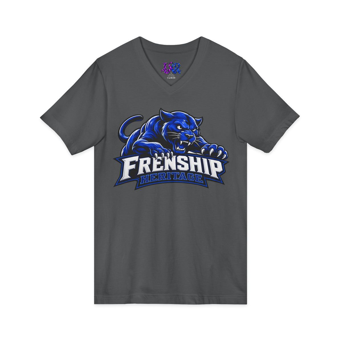 Friendship Panthers Mascot V-Neck Tee — School Spirit Sports T-Shirt