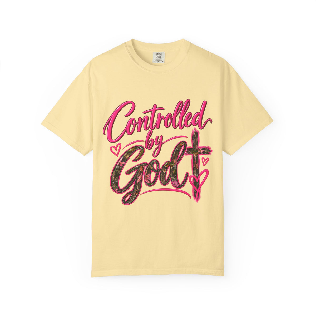 Controlled by God T-Shirt — Faith Graphic Tee with Pink Script