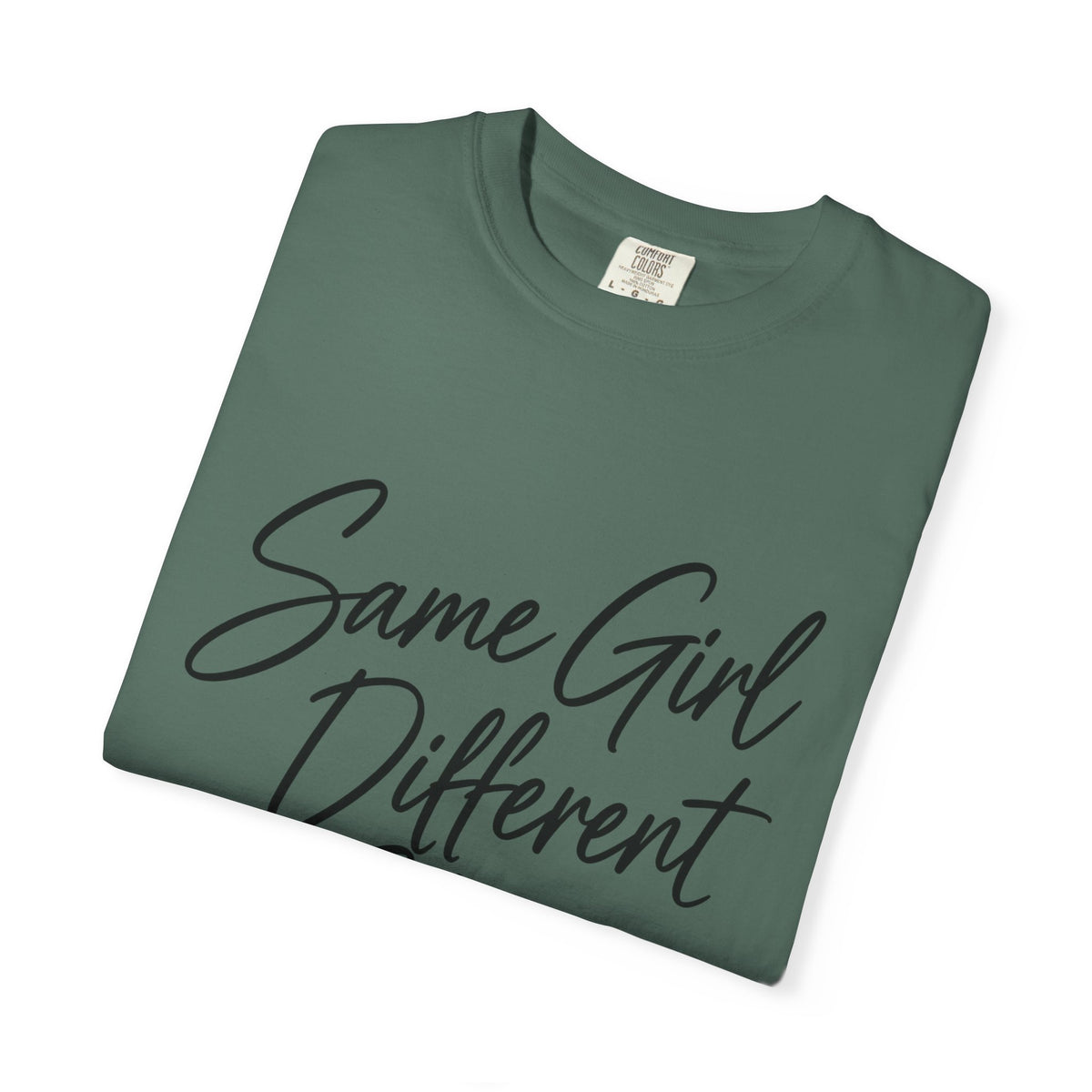 Same Girl Different Story T-Shirt — Inspirational Script Tee